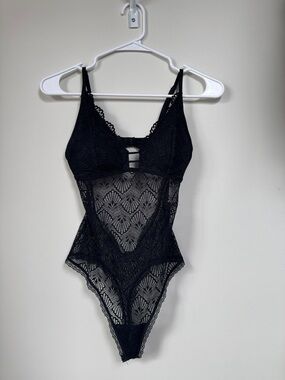 Hollister black lace body suit